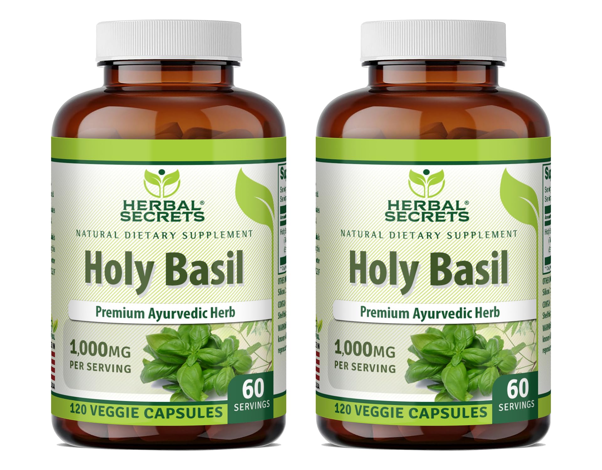 Herbal Secrets Holy Basil 1000 Mg Per Serving Supplement Capsules, 240 Count