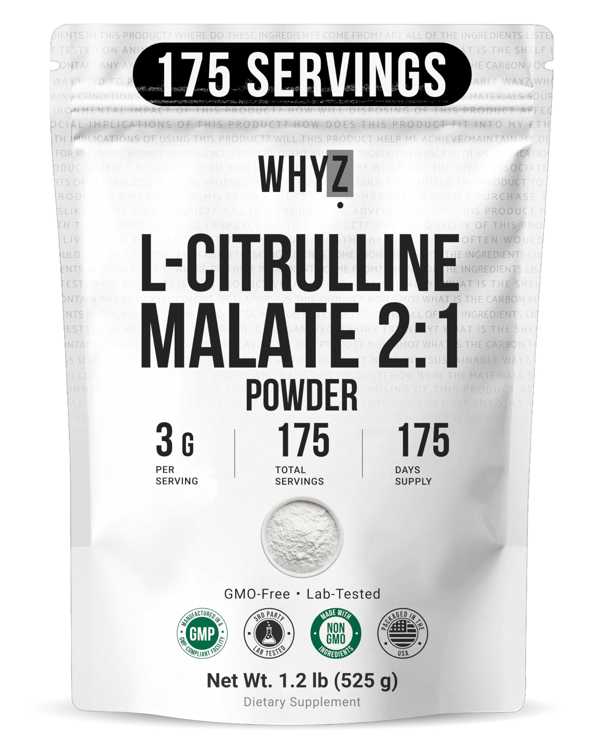 WHYZ L-Citrulline Malate 2:1 Powder 18.5 oz