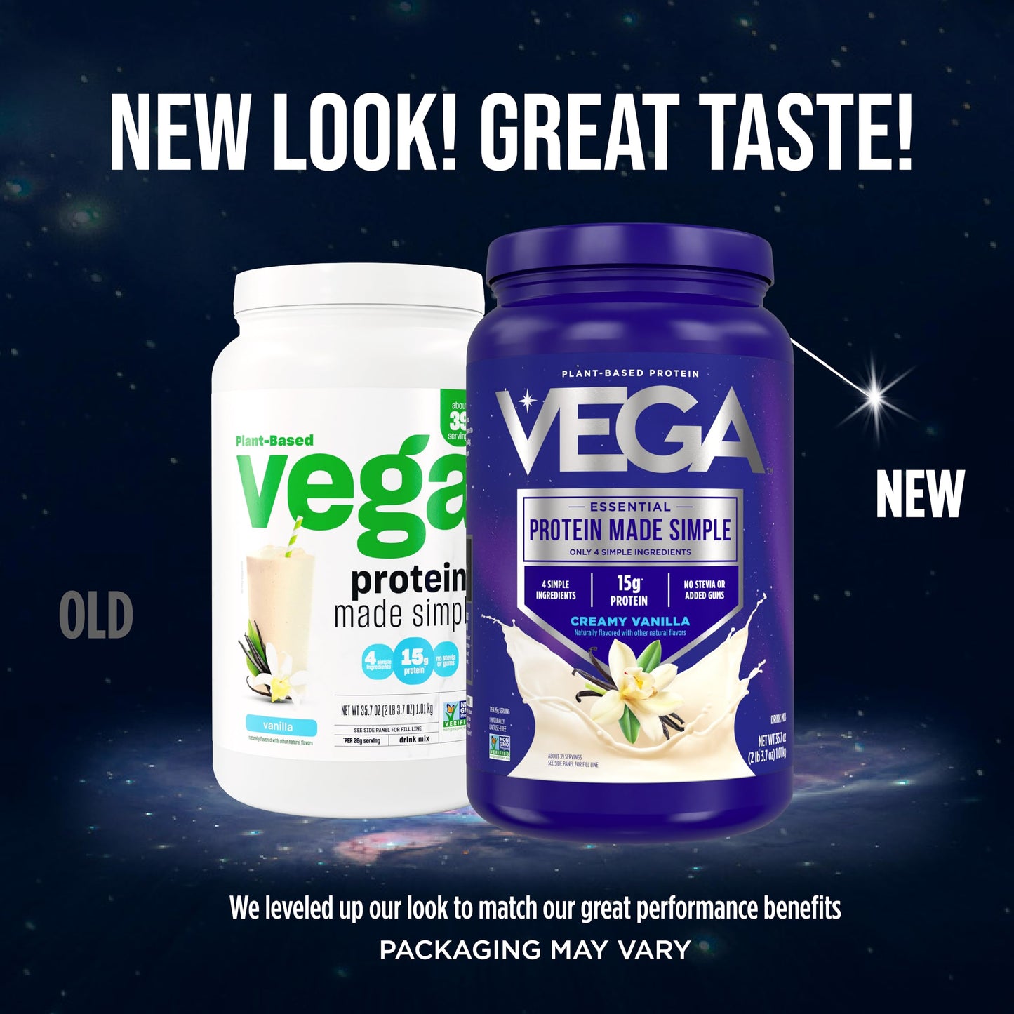 Vega Protein Made Simple Protein Powder Vanilla, 2.2 lb, 35.2 Servings