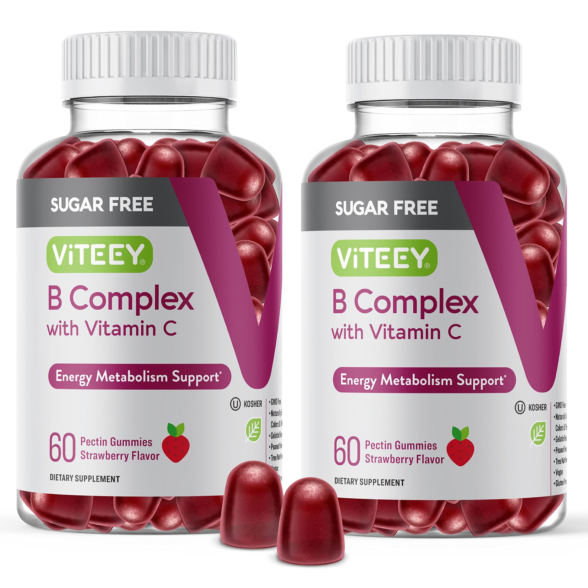 Viteey Vitamin B Complex Gummies with Vitamin C, 120 Gummies