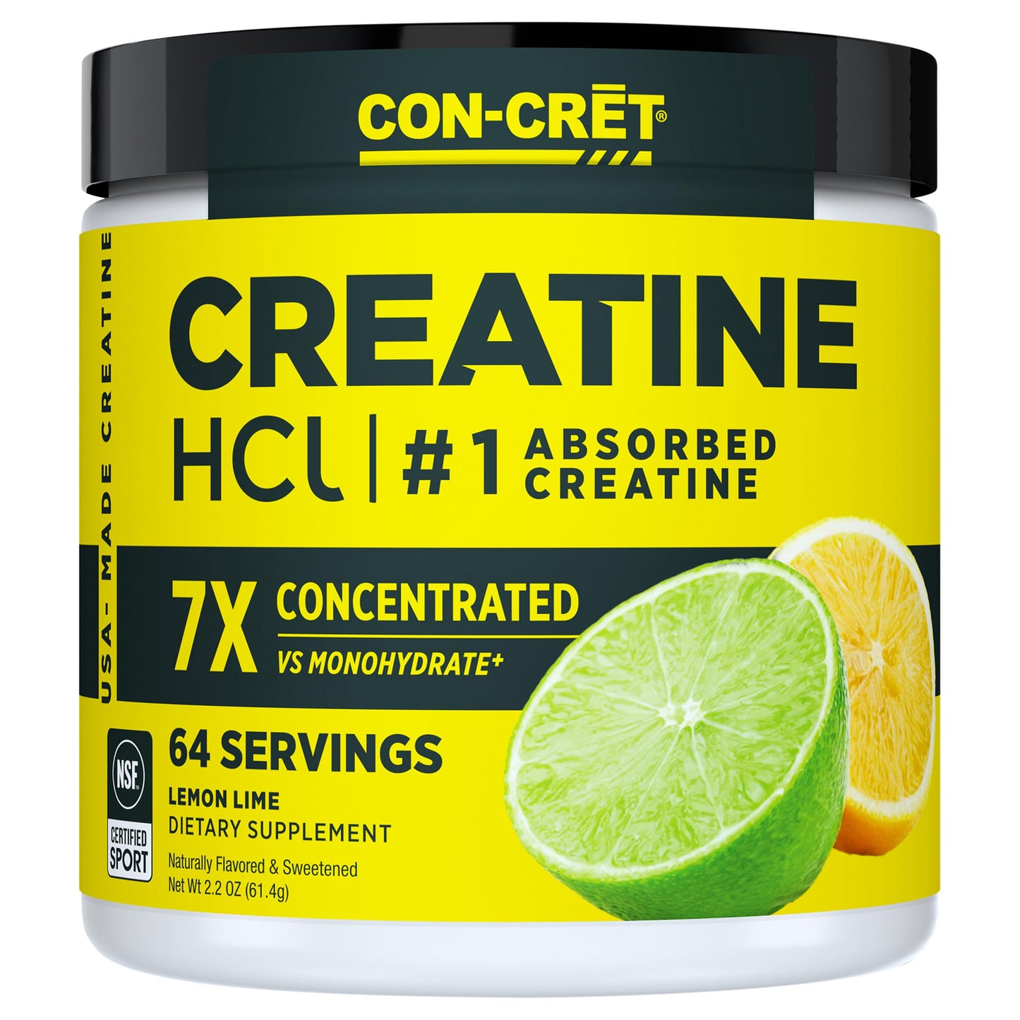 CON-CRET Creatine HCl Powder 2.2 64 Servings