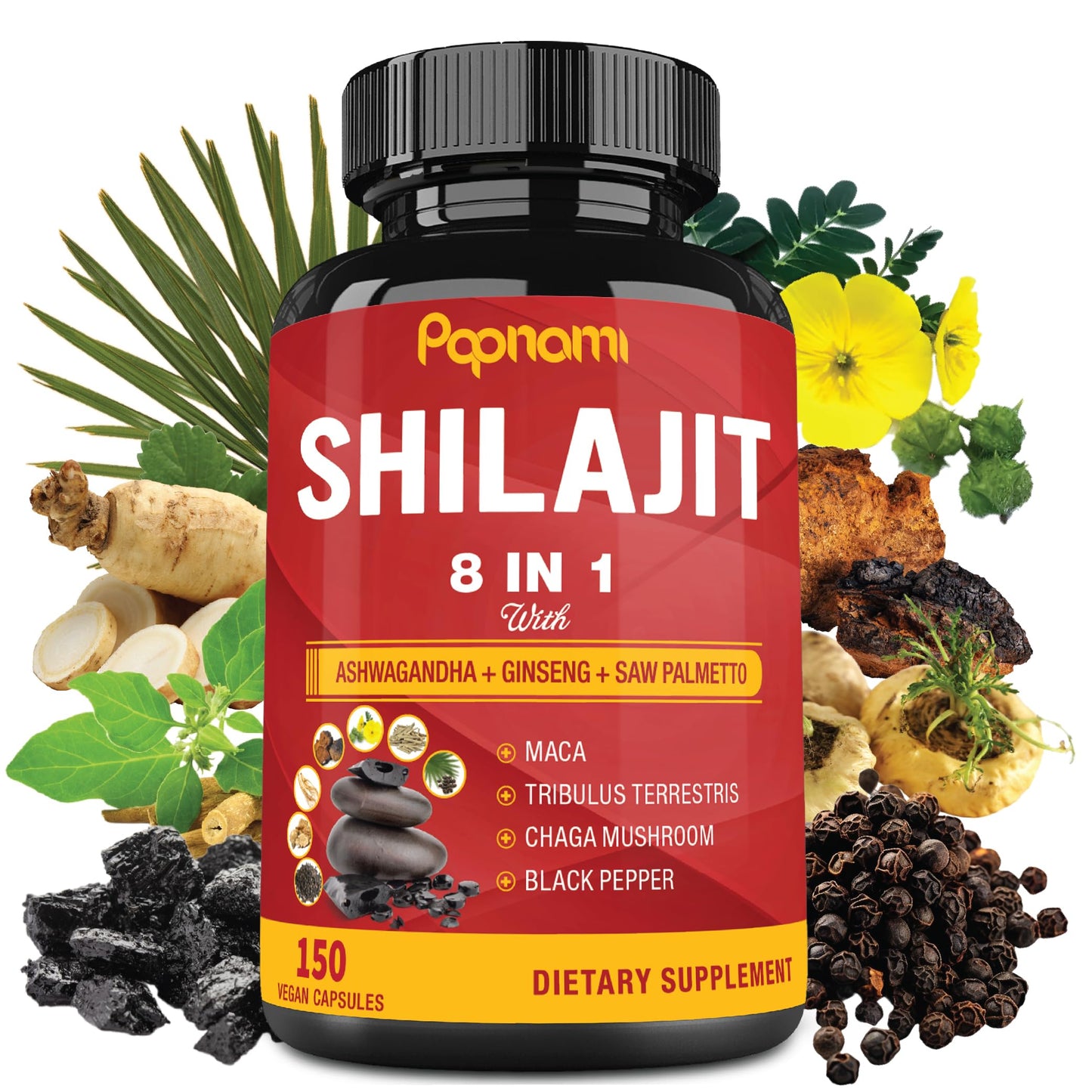 Papnami Shilajit Himalayan Supplement for Men & Women Capsule 150 Count