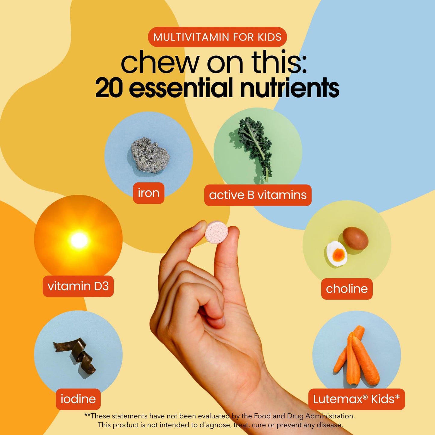 I'm Nutrients Picky Essentials Kids Multivitamin with Iron + Zinc Chewable 60 Tablets