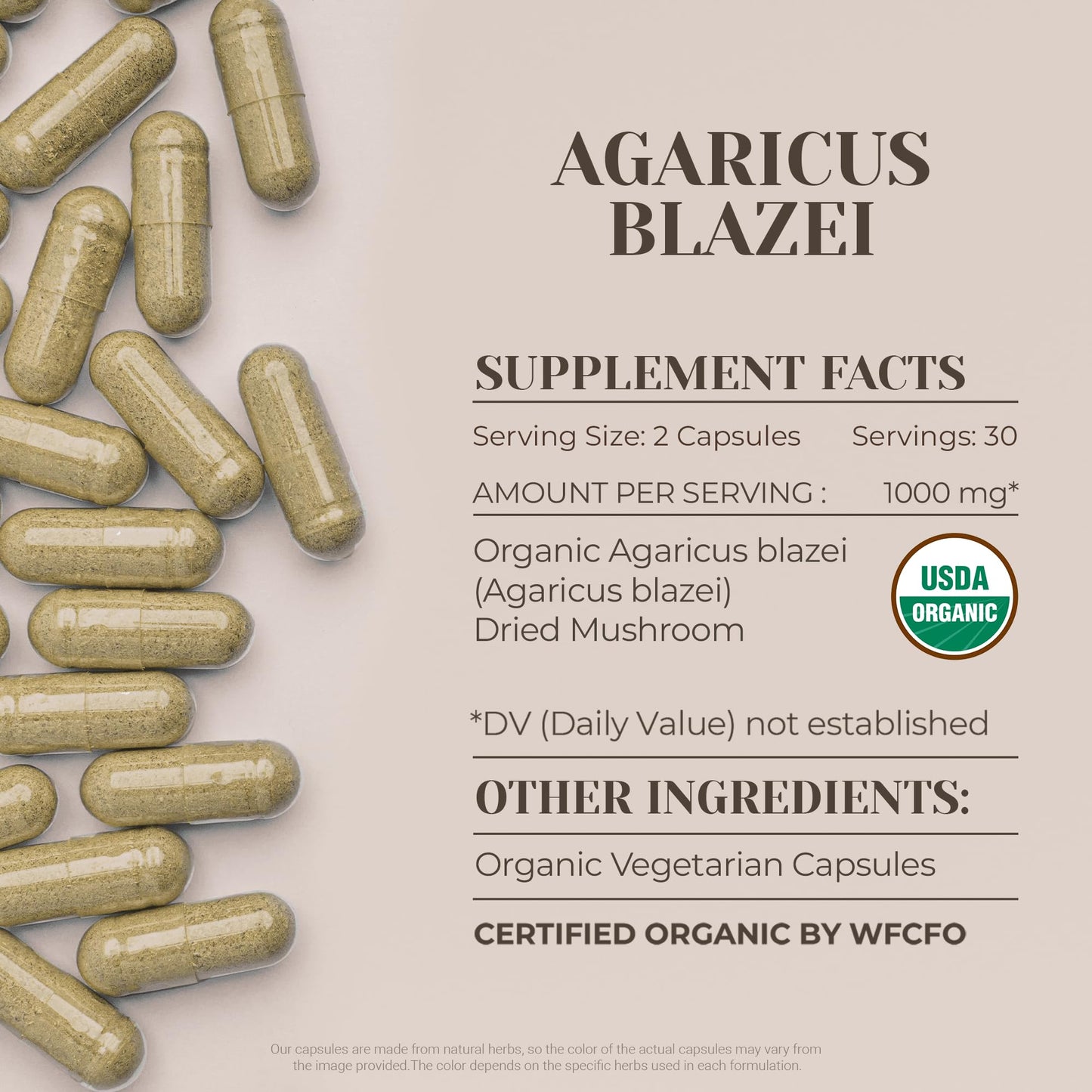 Garden Organics Agaricus Blazei Capsule 60 Count