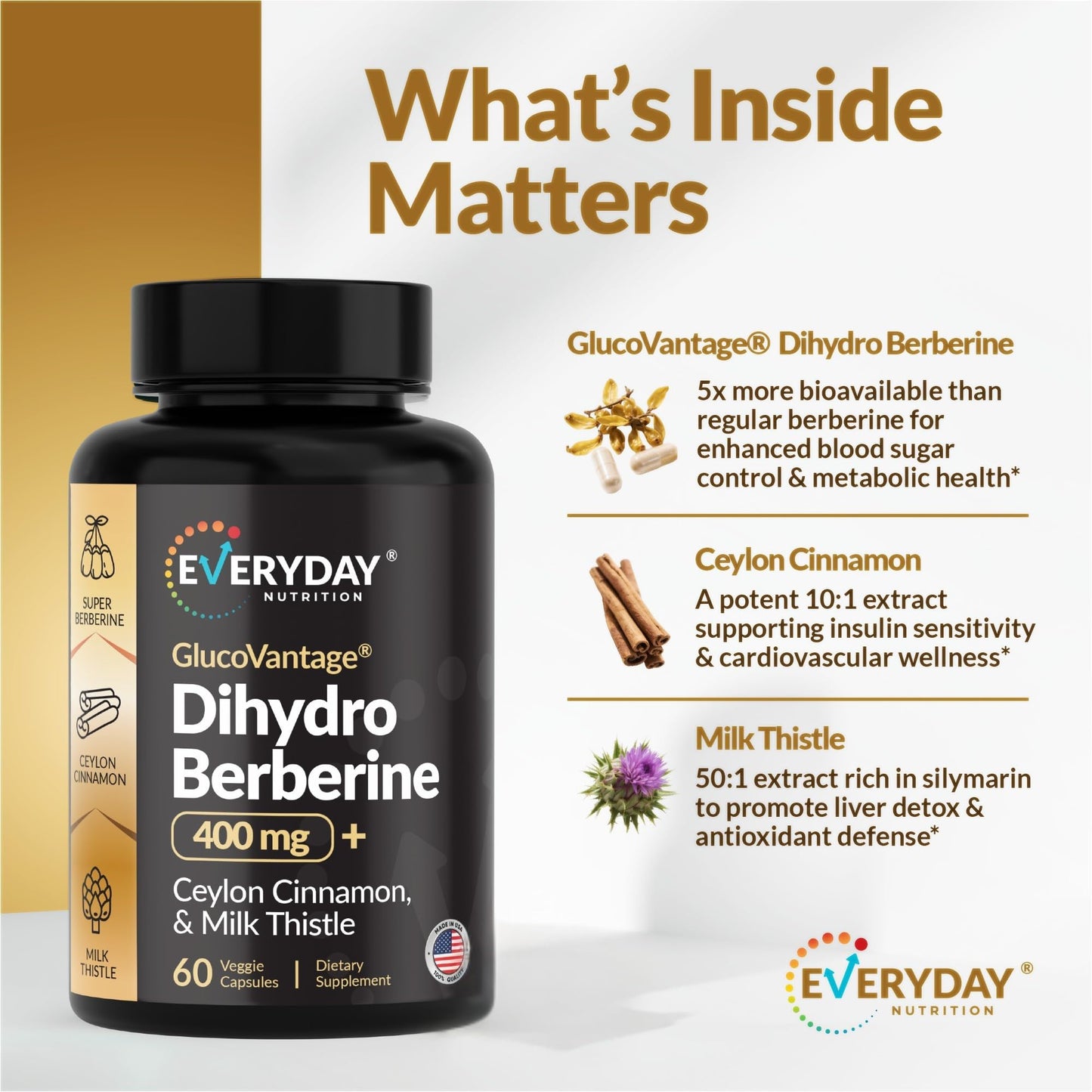 EVERYDAY NUTRITION Dihydroberberine 400 mg Complex, 60 Capsules