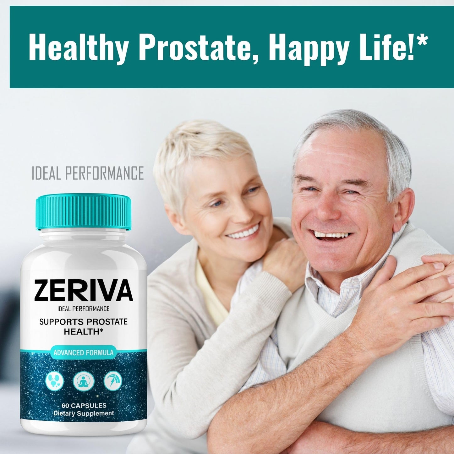 IDEAL PERFORMANCE Zeriva Prostate Health Supplement Capsules, 180 Capsules