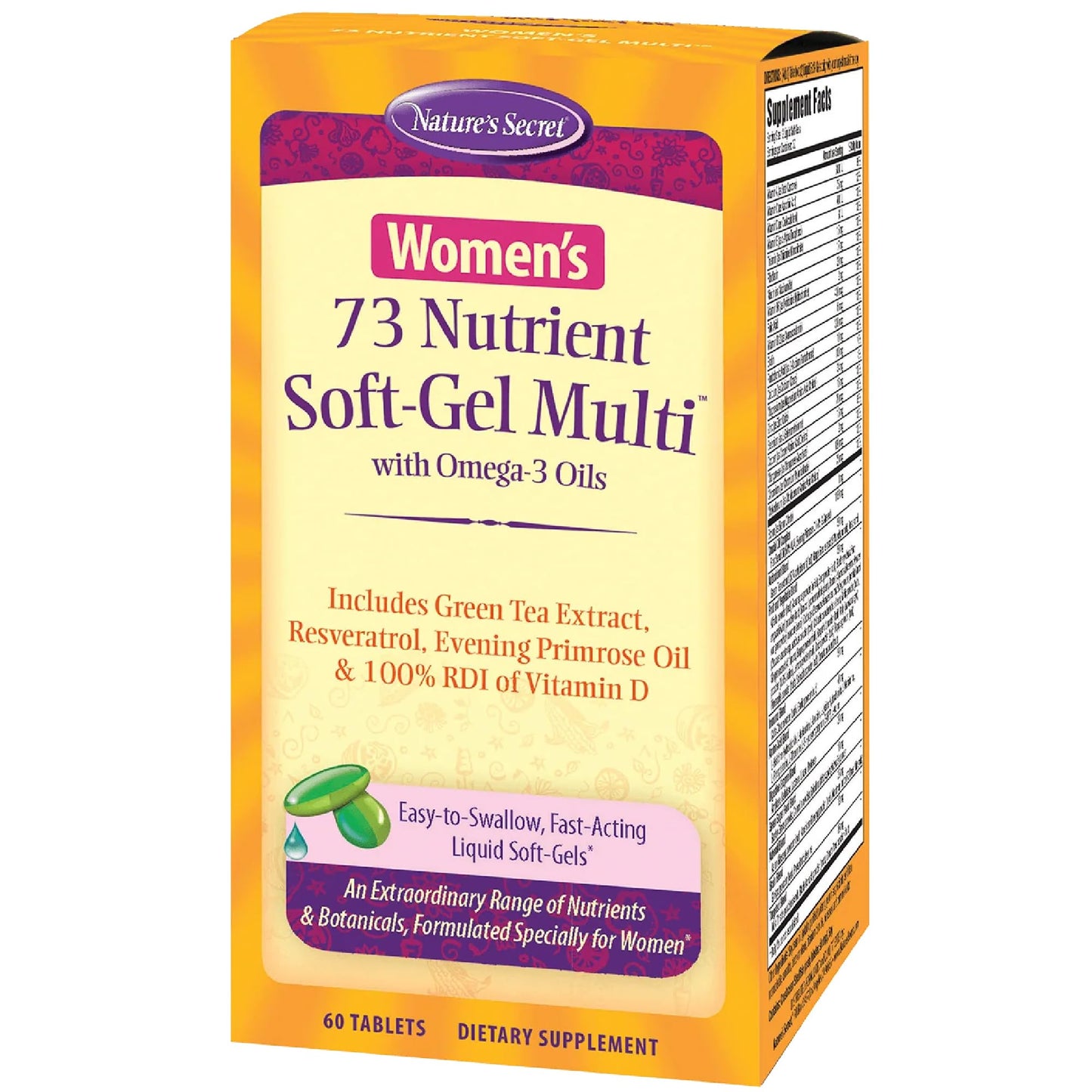 Nature's Secret Women's 73 Nutrient Soft-Gel Multi Vitamin Tablet, 60 Count