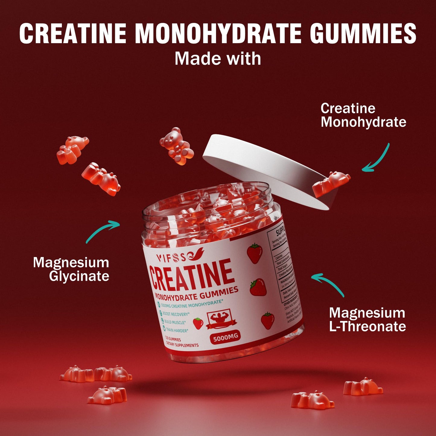 VIFSSG Creatine Monohydrate Gummies 120 Count