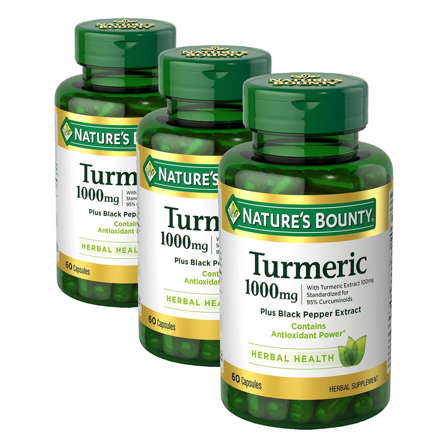 Nature's Bounty Turmeric with Black Pepper Extract Capsules 180