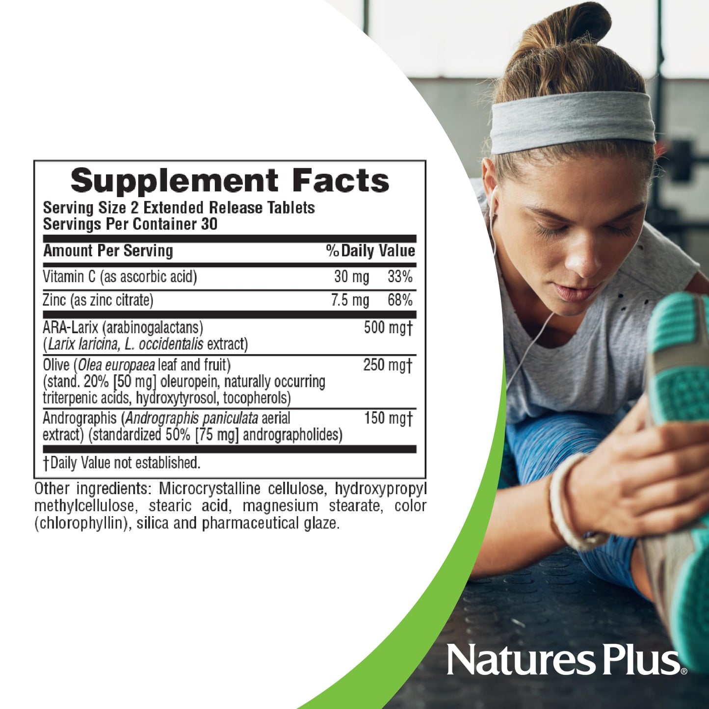 NaturesPlus Herbal Actives Tri-Immune Extended Release Tablets, 60 Count