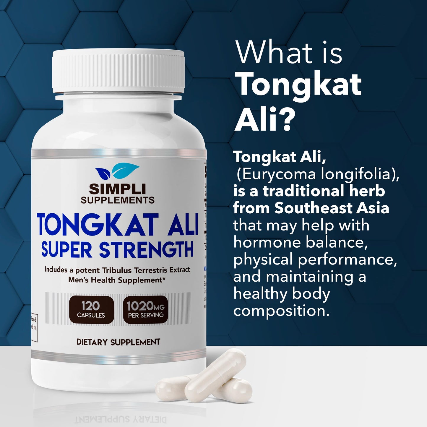 Simpli Supplements Longjack Tongkat Ali 200:1 Capsule 120 Count
