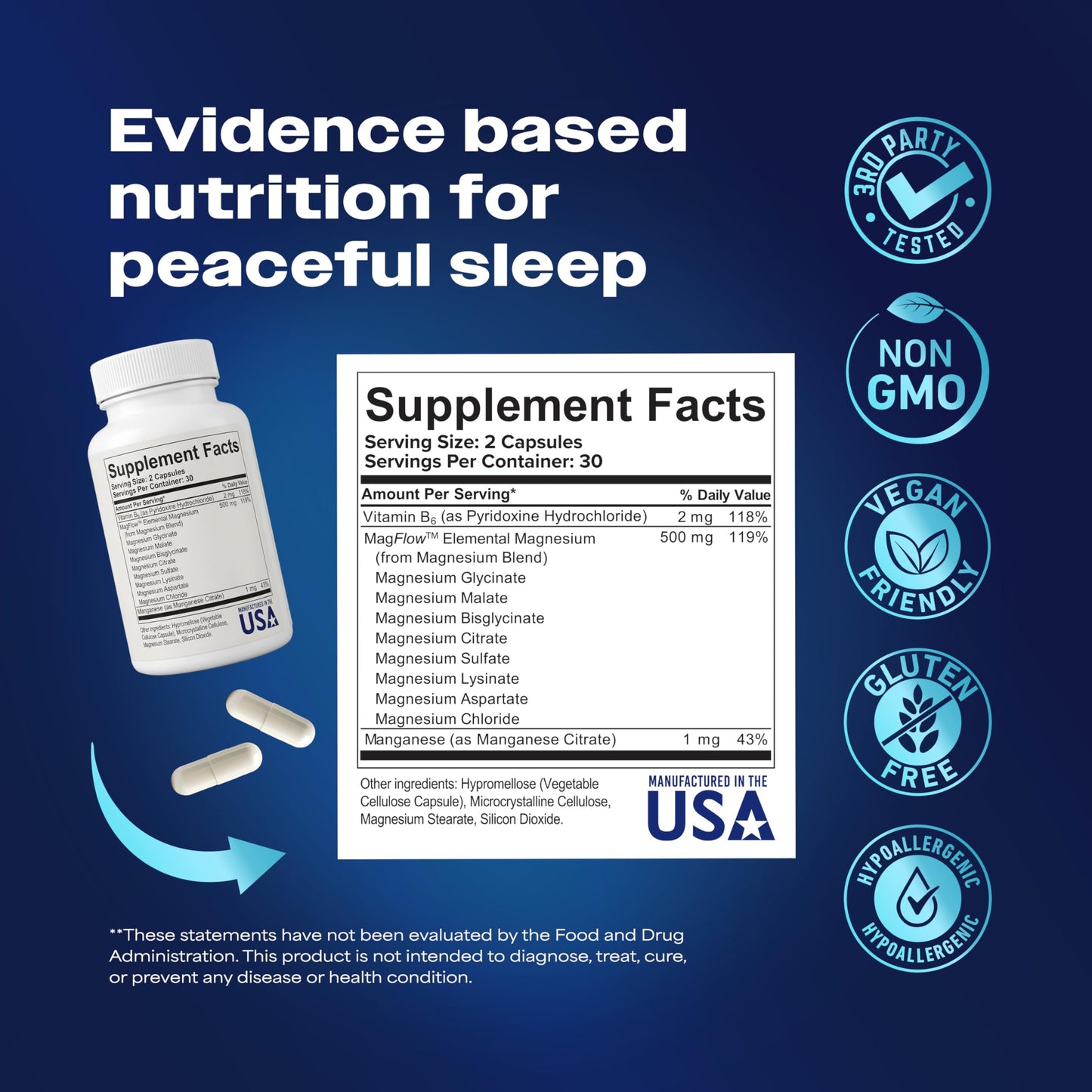 SCHIFFER HEALTH Magnesium Complex Supplement Capsule, 60 Capsules