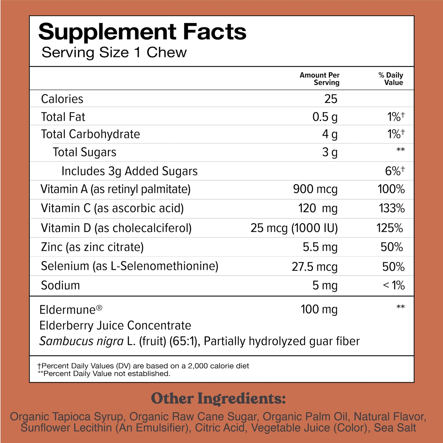 CHEWSY 6-in-1 Immune Support Chewable with Elderberry, Vitamin C, A & D, Zinc & Selenium - 30 Count