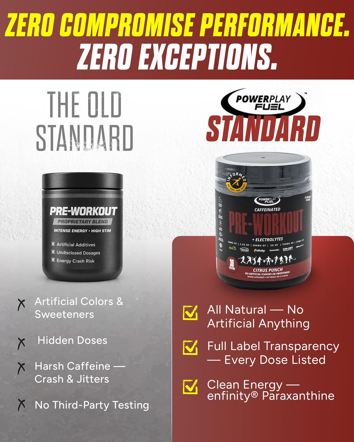 POWER PLAY FUEL Pre Workout Powder for Men & Women, 13.82 oz