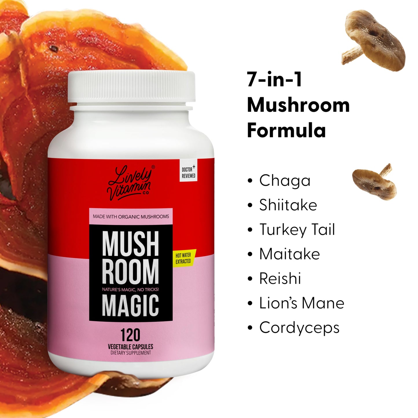 LIVELY VITAMIN CO Mushroom Magic 120 Capsules