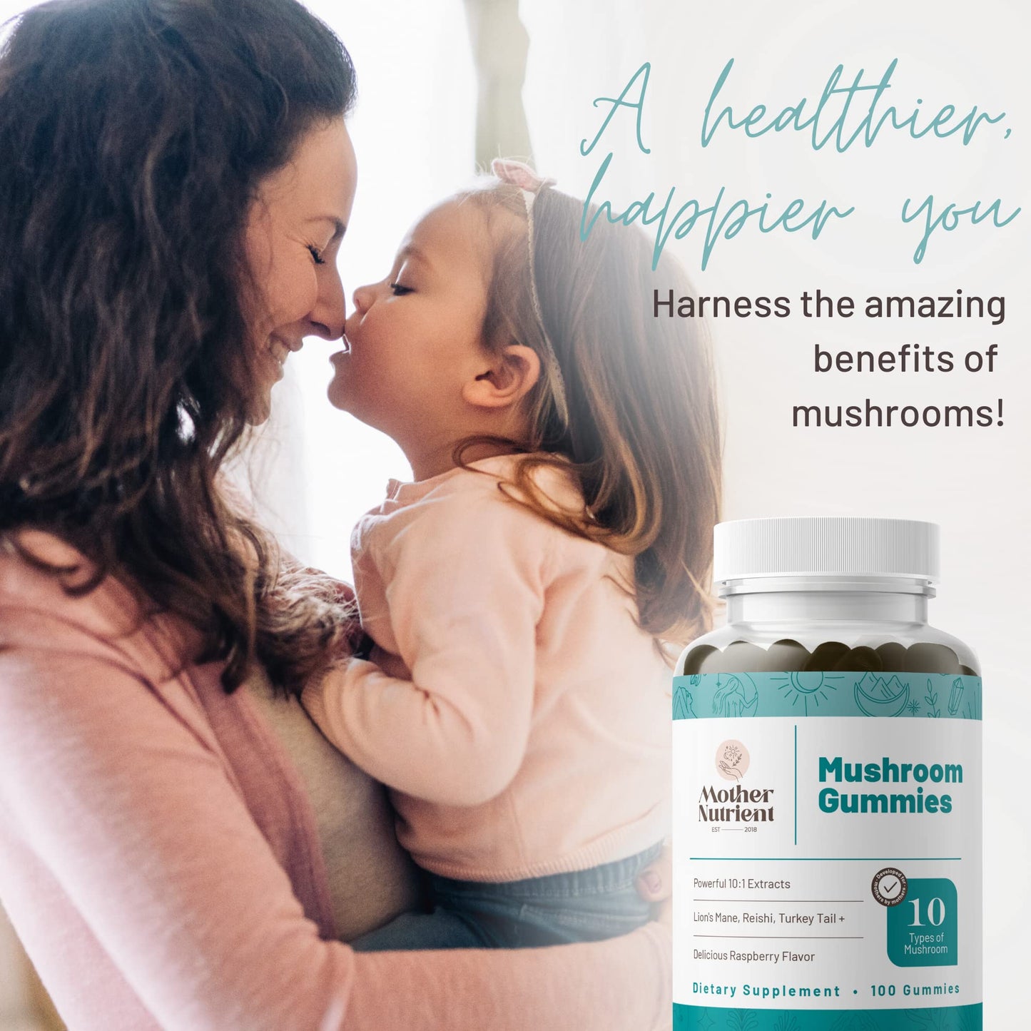 Mother Nutrient Mushroom Supplement Gummies, 100 Count