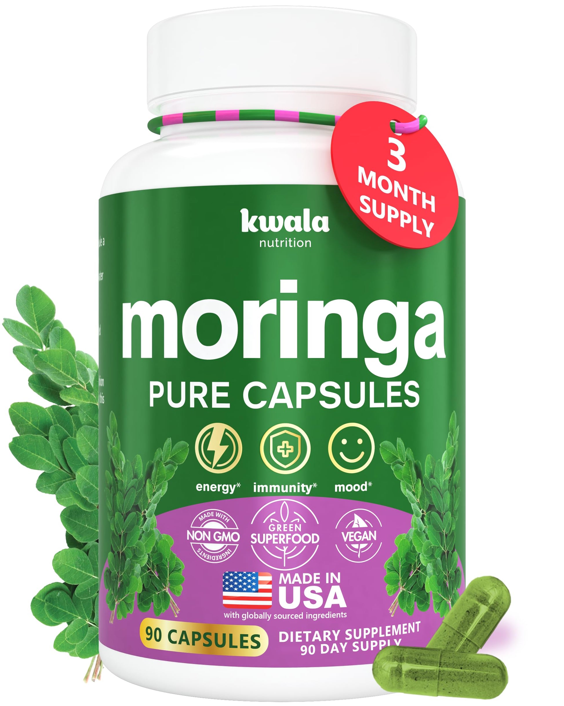 Kwala Nutrition Moringa Capsules Capsule, 90 Count
