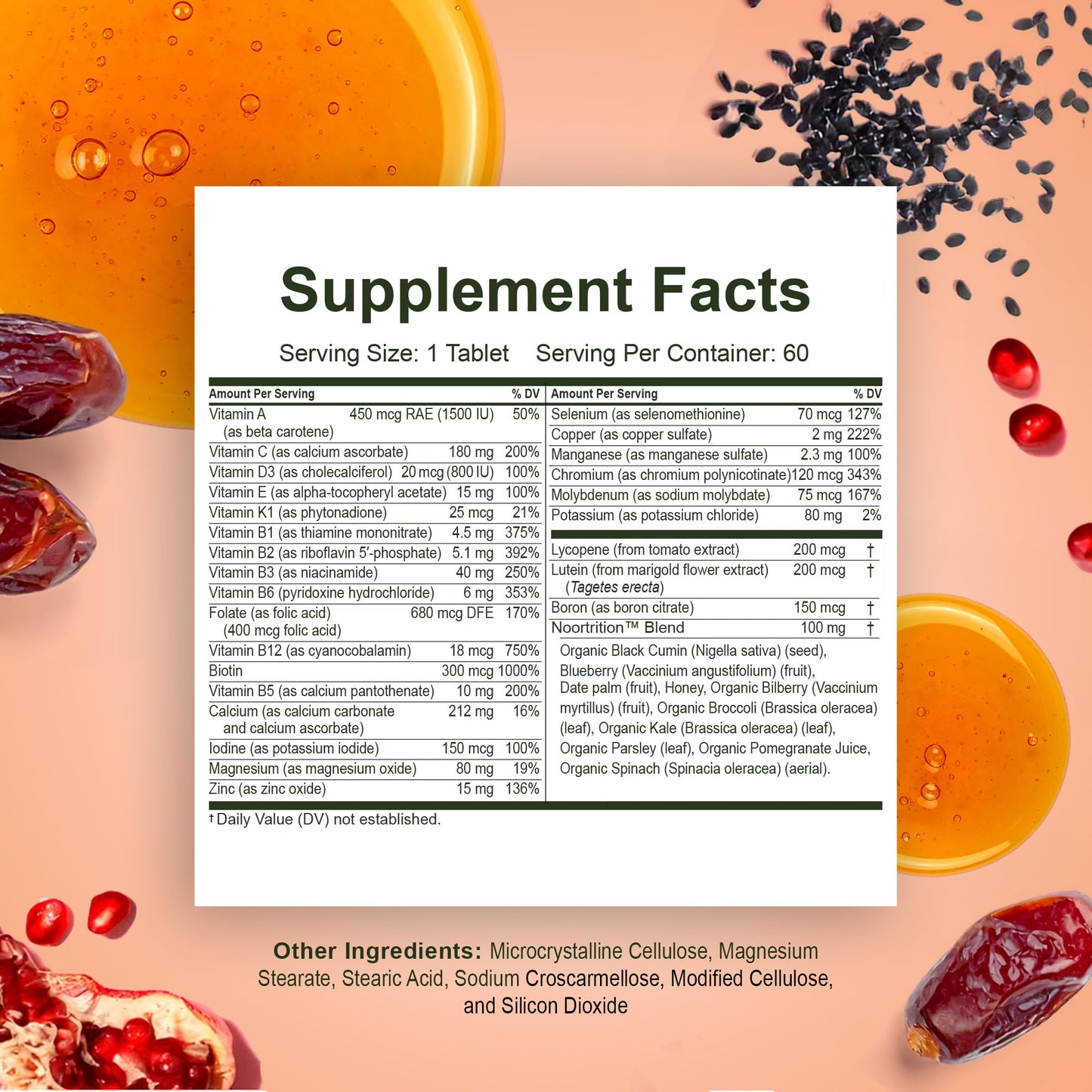 Noor Vitamins Energy+ Multivitamin Capsules 60 Count