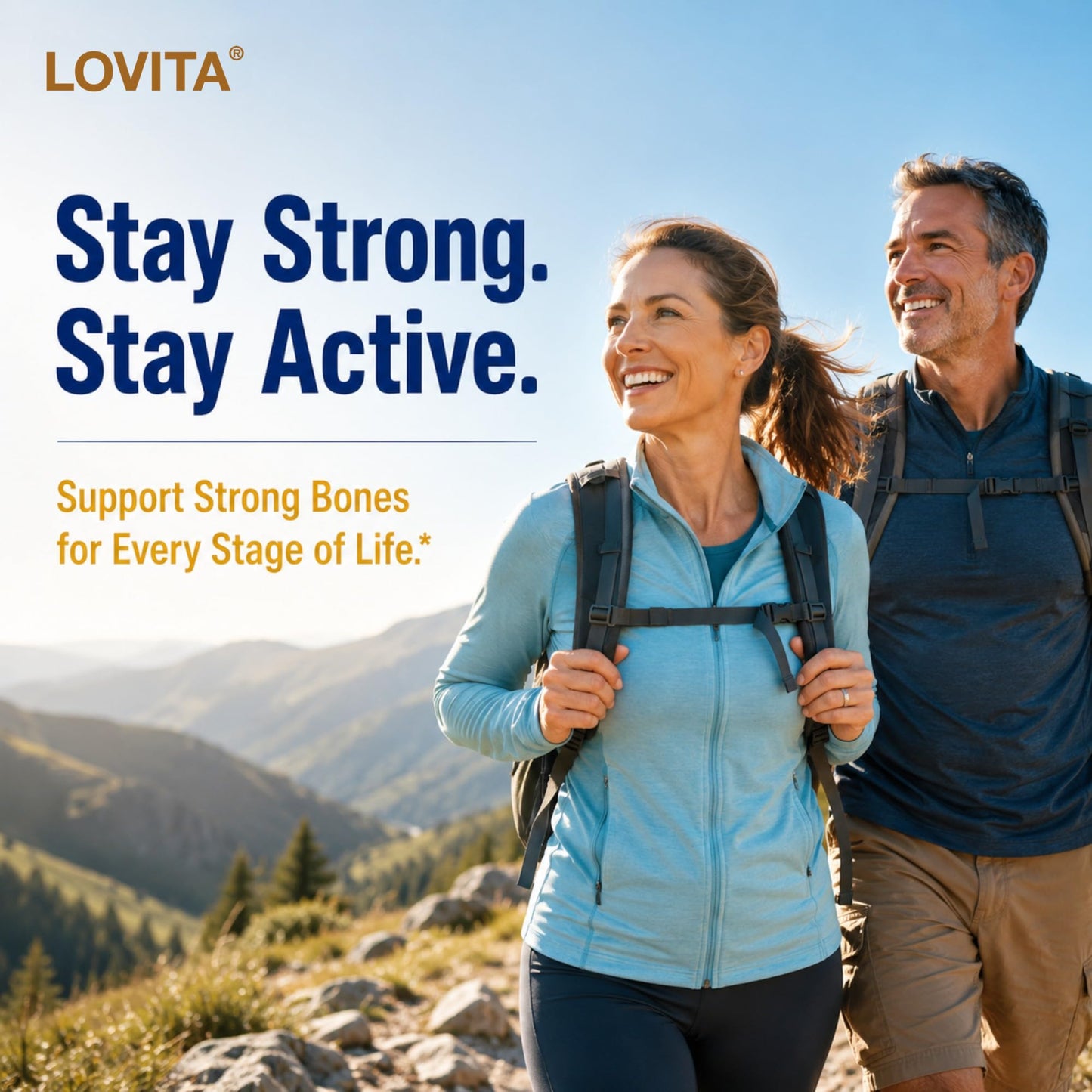 LOVITA Calcium Citrate 800 mg Daily, D3, K2 & Magnesium Tablets, 120 Count