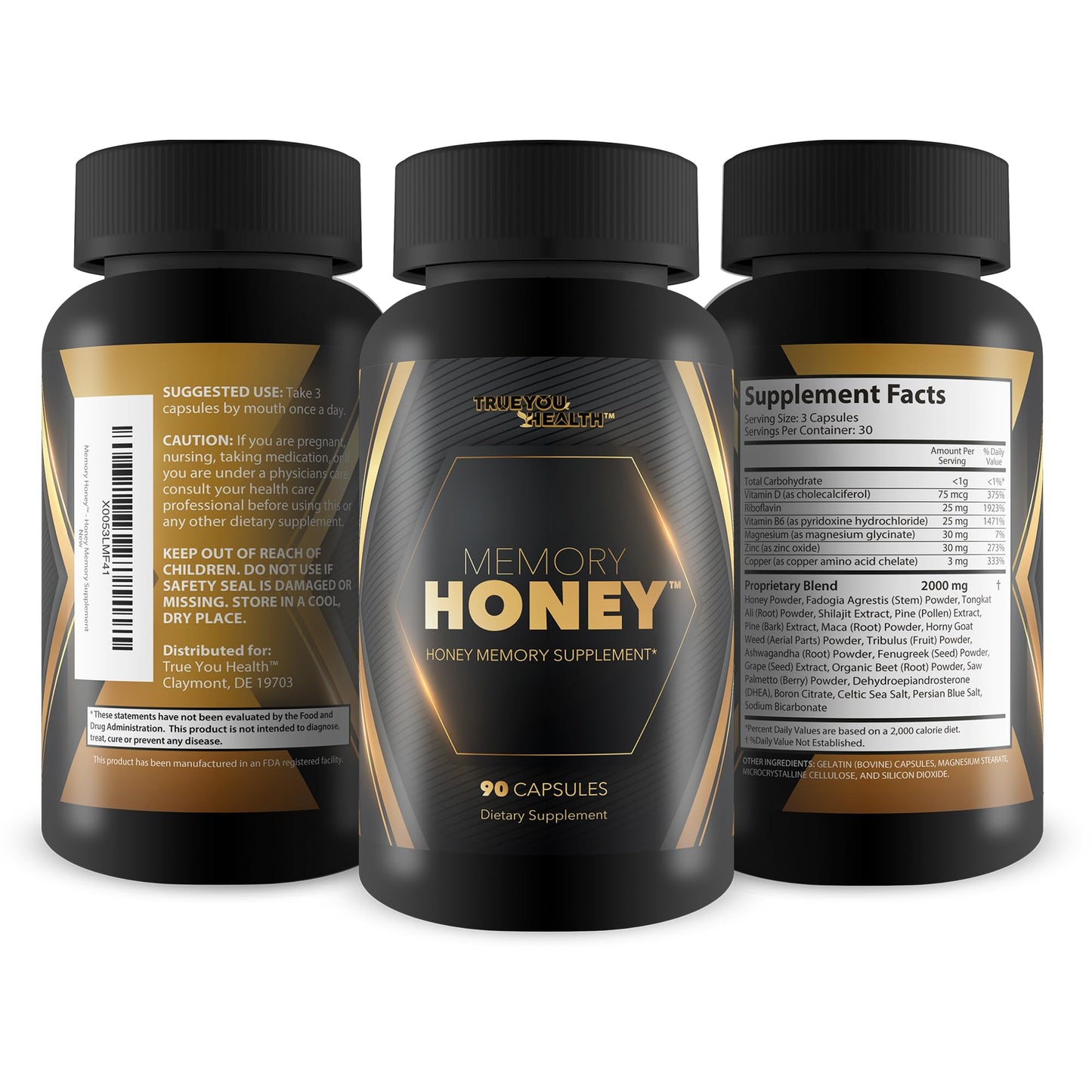 True You Health Memory Honey Capsule 90 Count