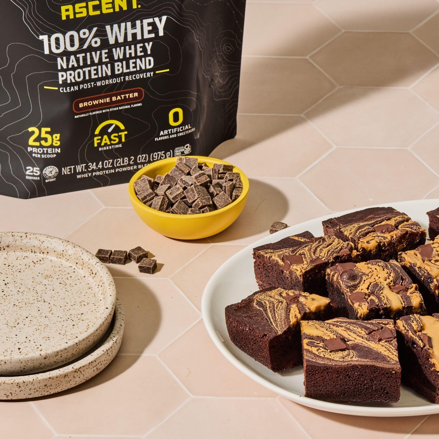 Ascent 100% Whey Protein Powder Brownie Batter, 27.2 oz