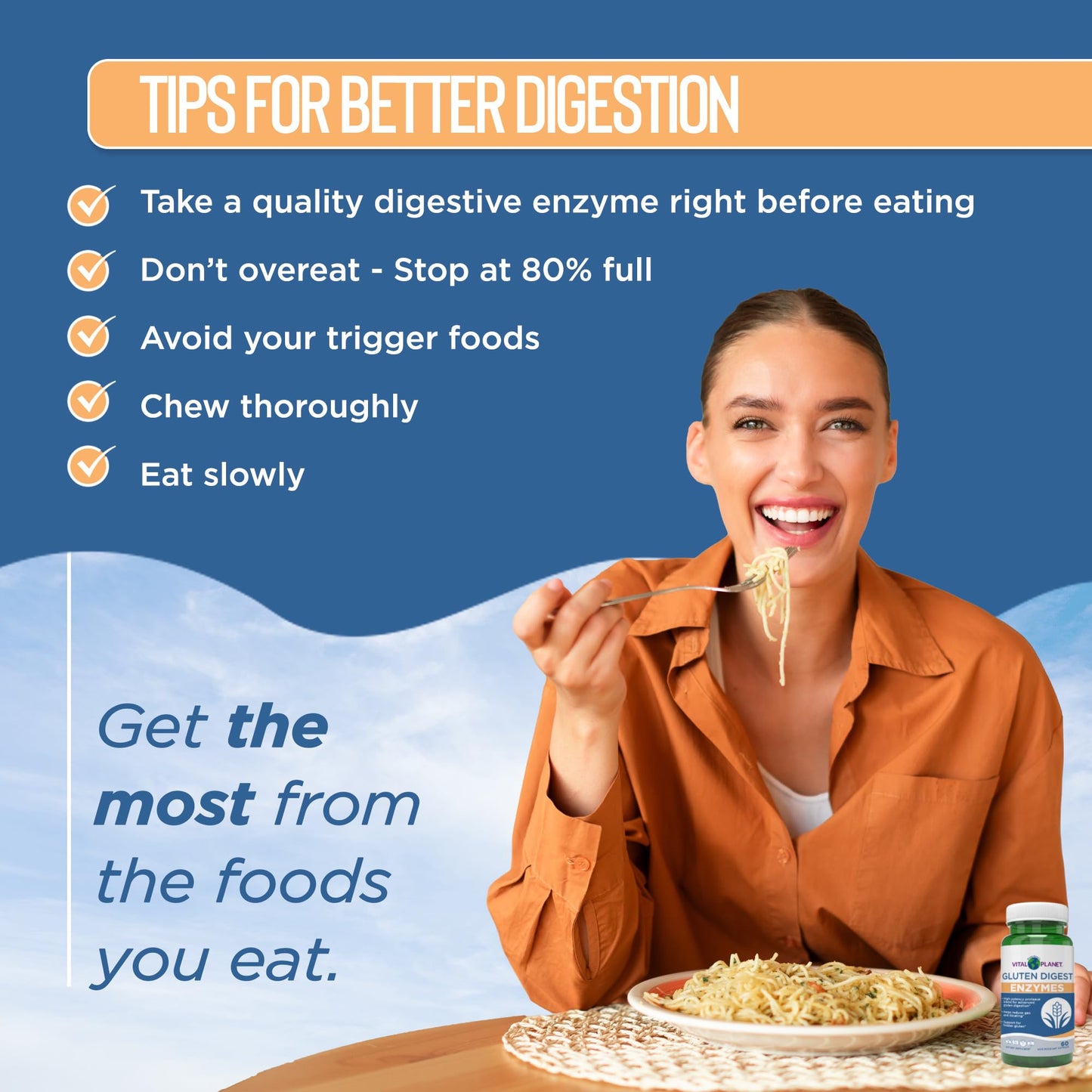 Vital Planet Digestive Enzymes Gluten Digest 60 Capsules