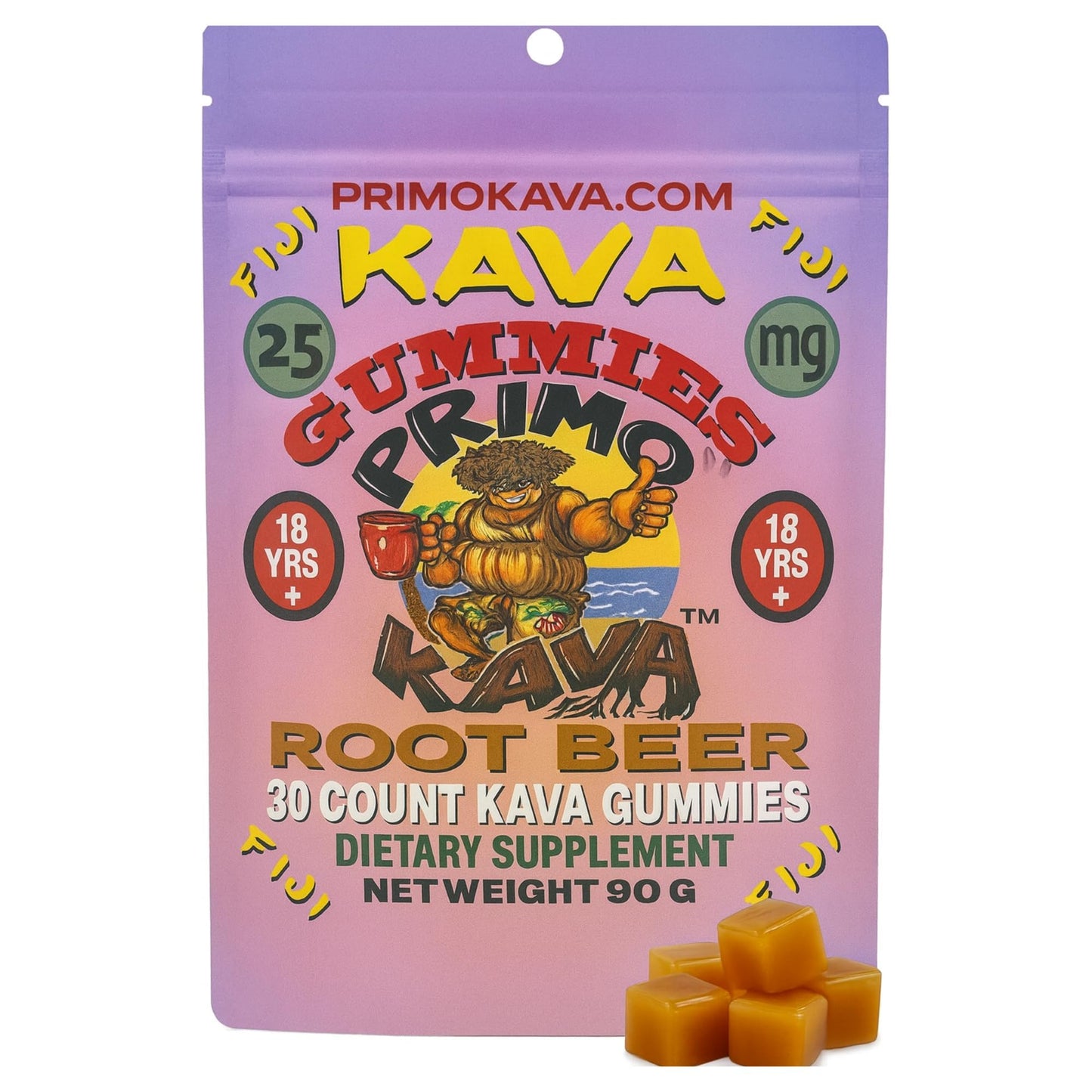 PRIMO KAVA Kava Gummies 375mg, 30 Count
