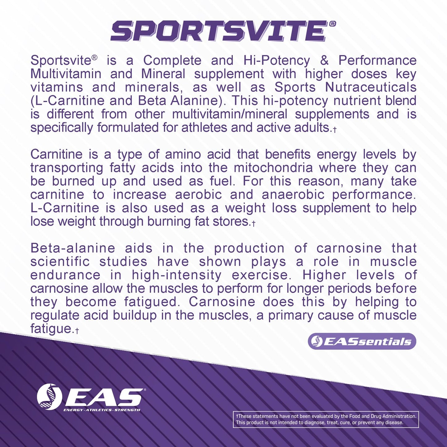 EAS SportsVite High Potency Multivitamin for Athletes 180 Tablets