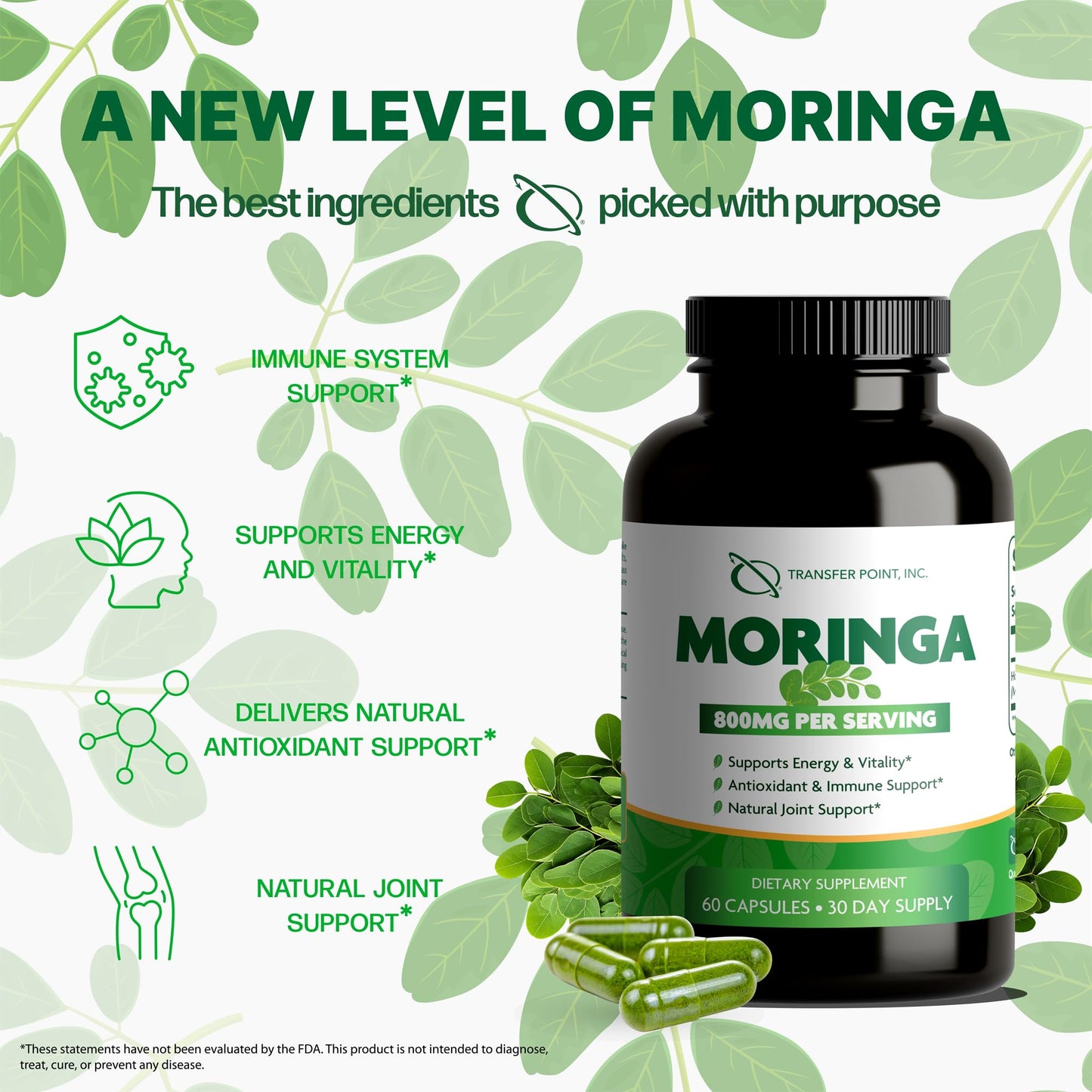 Transfer Point Moringa Oleifera Capsules 60 Veggie Capsules