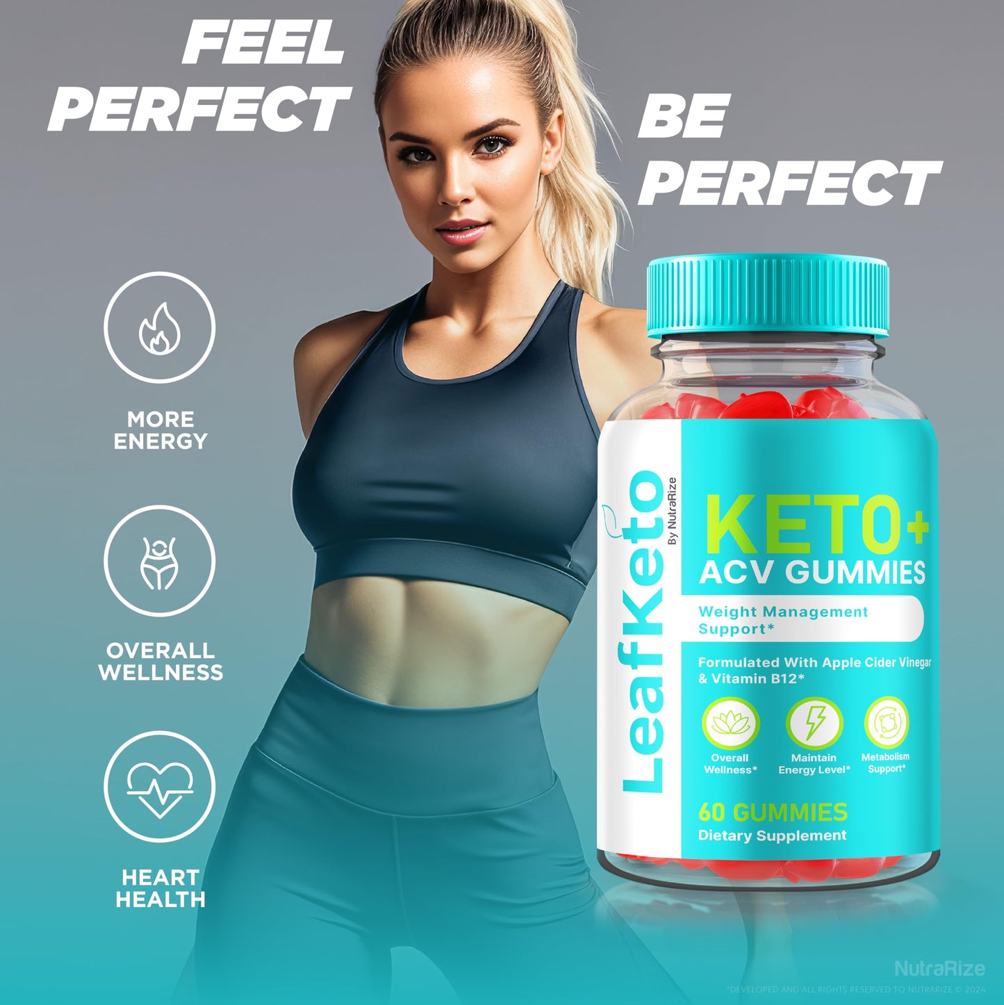NutraRize Leaf Keto ACV Gummies 180 Gummies