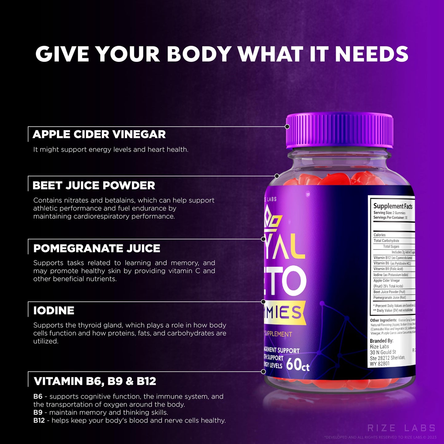 Rize Labs Royal Keto Gummies 300 Gummies