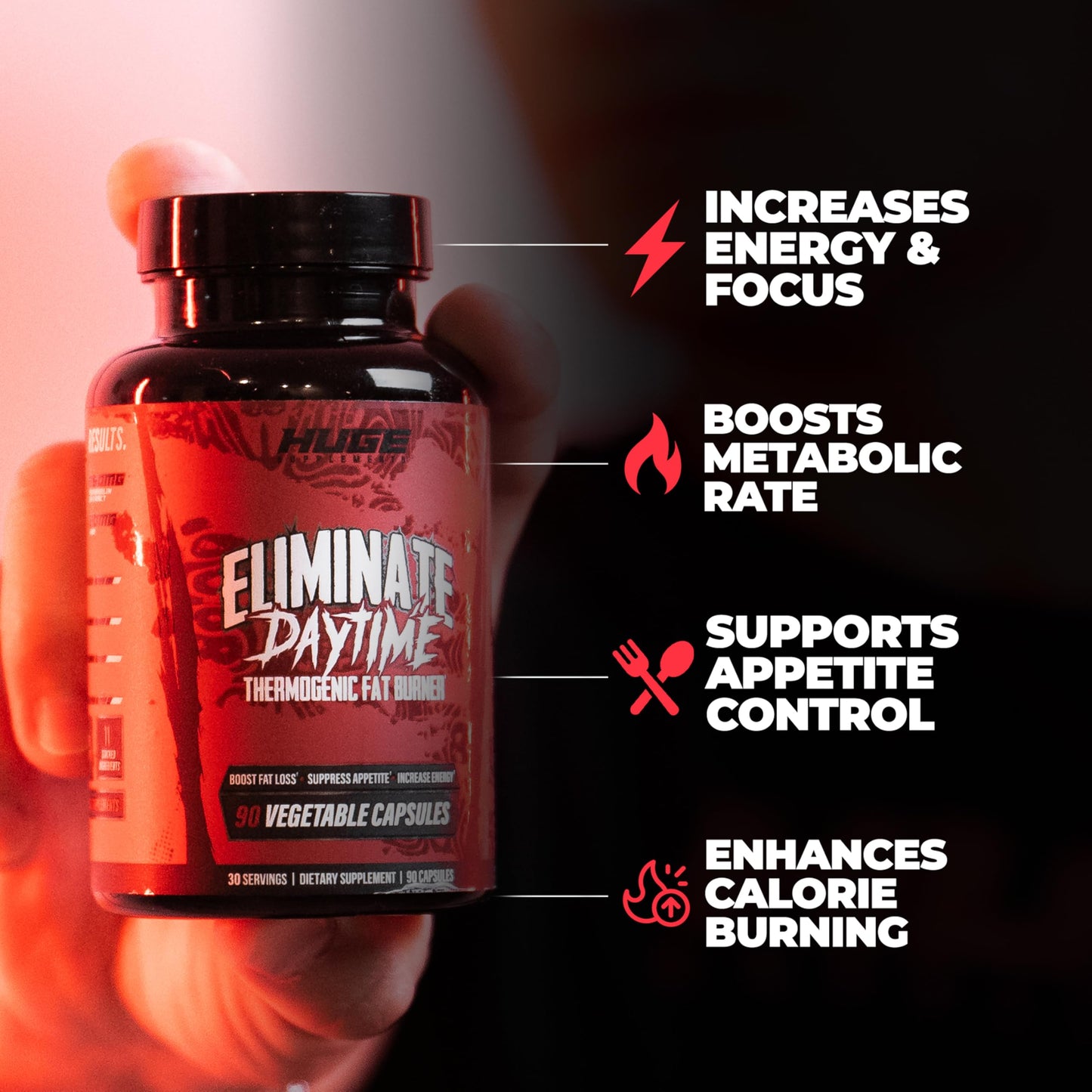 Huge Supplements Eliminate Thermogenic Fat Burner For Men Capsule 90 Count