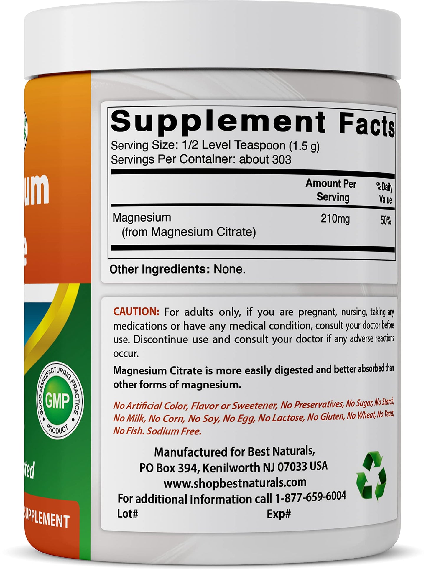 Best Naturals Magnesium Glycinate Powder 48 Ounces