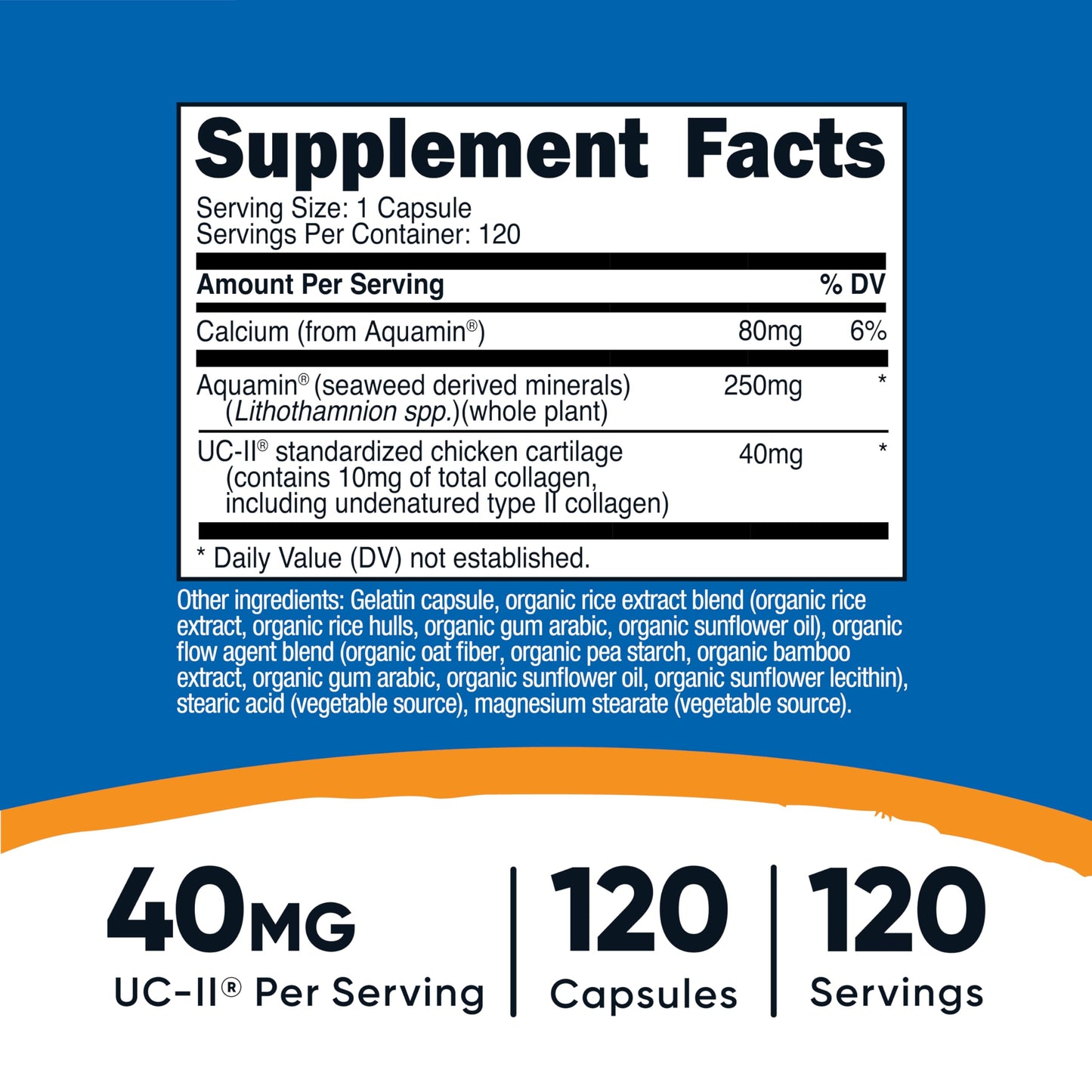 Nutricost UC-II Collagen (40mg) Capsules, 120 Count