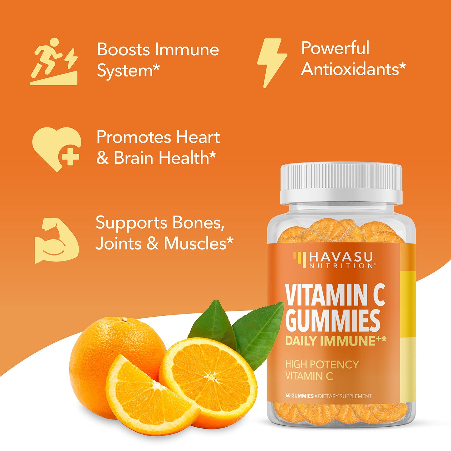 HAVASU NUTRITION Vitamin C Gummies, 60 Count