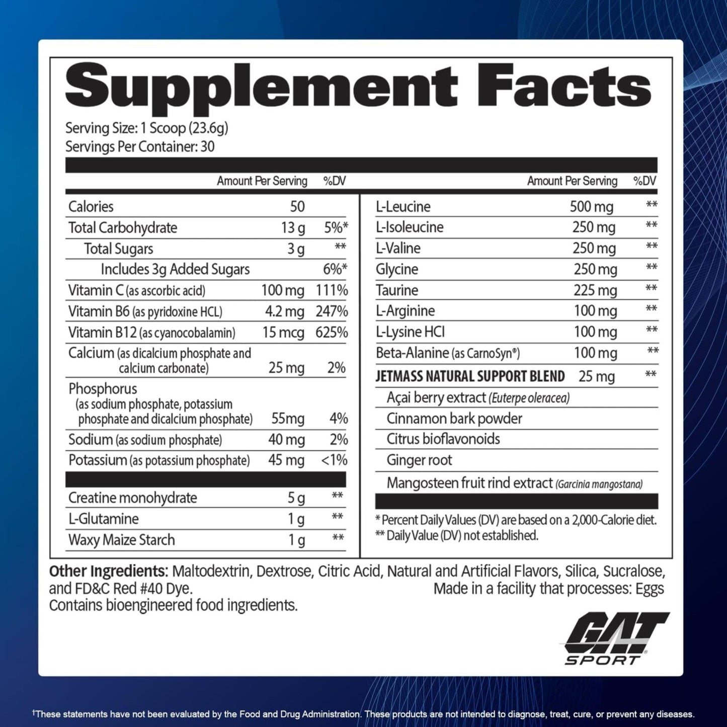 GAT SPORT JetMass Fact-Acting Volumizing Creatine System Powder 25