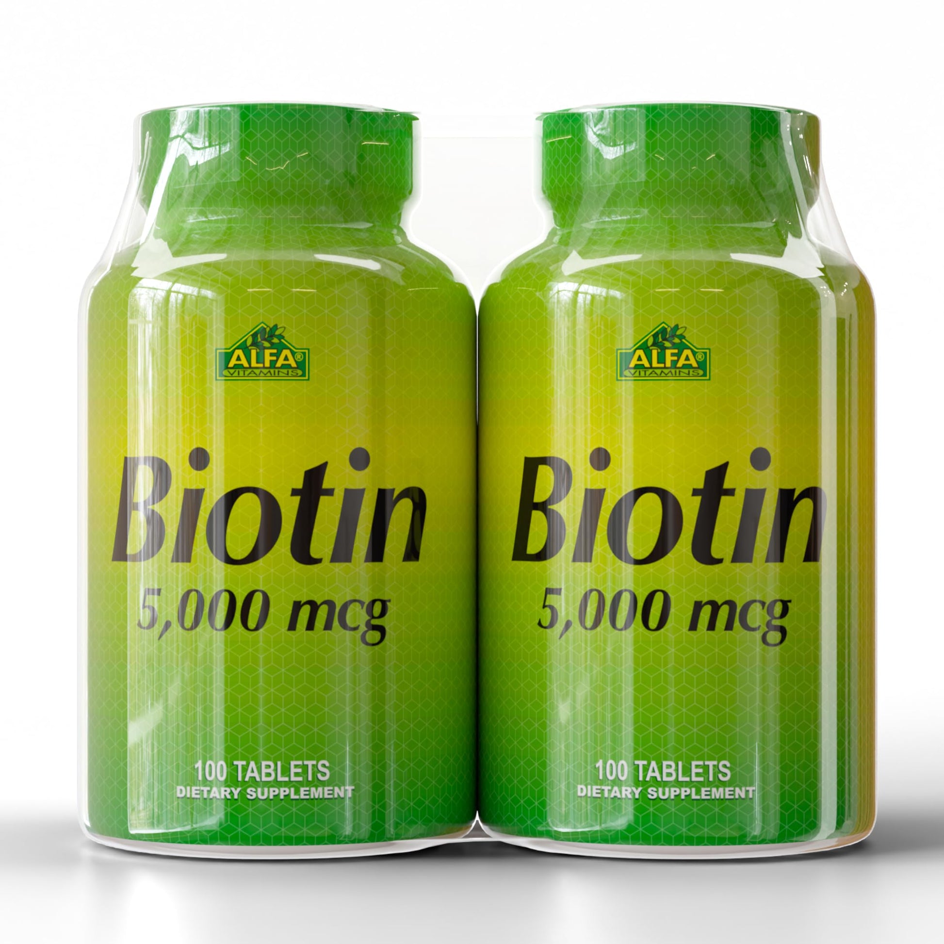 ALFA VITAMINS Biotin 5000 mcg High Potency Vitamin B7 Supplement for Daily Use 200 Capsules