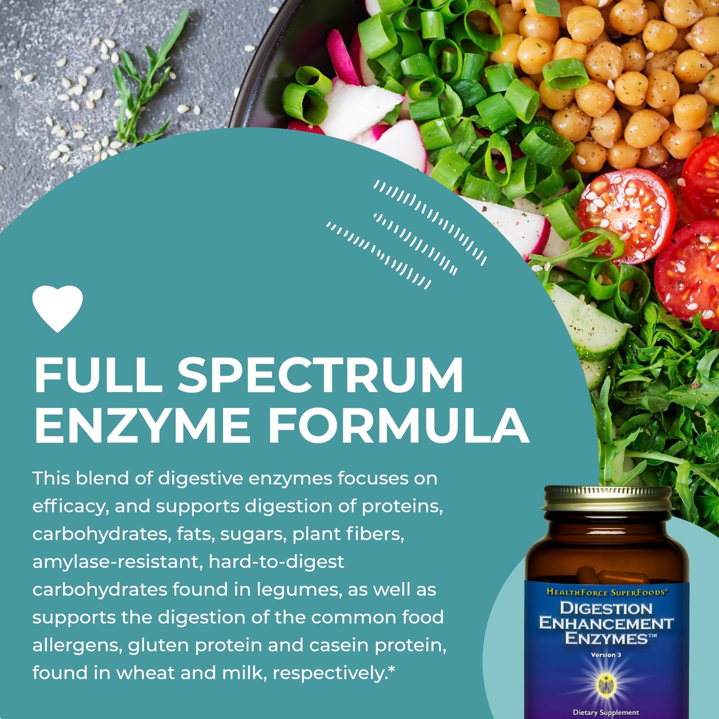 HEALTHFORCE SUPERFOODS Digestion Enhancement Enzymes Vegan Capsules, 360