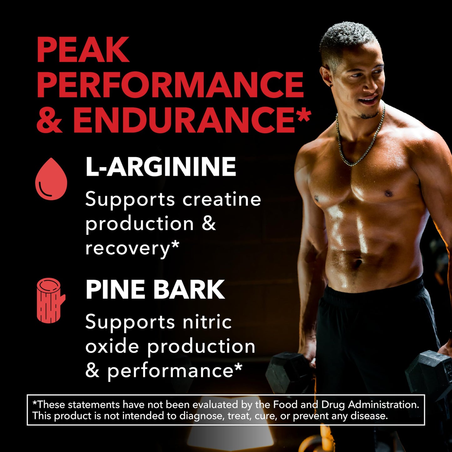 HAVASU NUTRITION L-Arginine 1800mg and Pine Bark Extract 100mg Nitric Oxide Supplement for Men - Endurance, Recovery Support - Vegan, Non-GMO, 90 Capsules