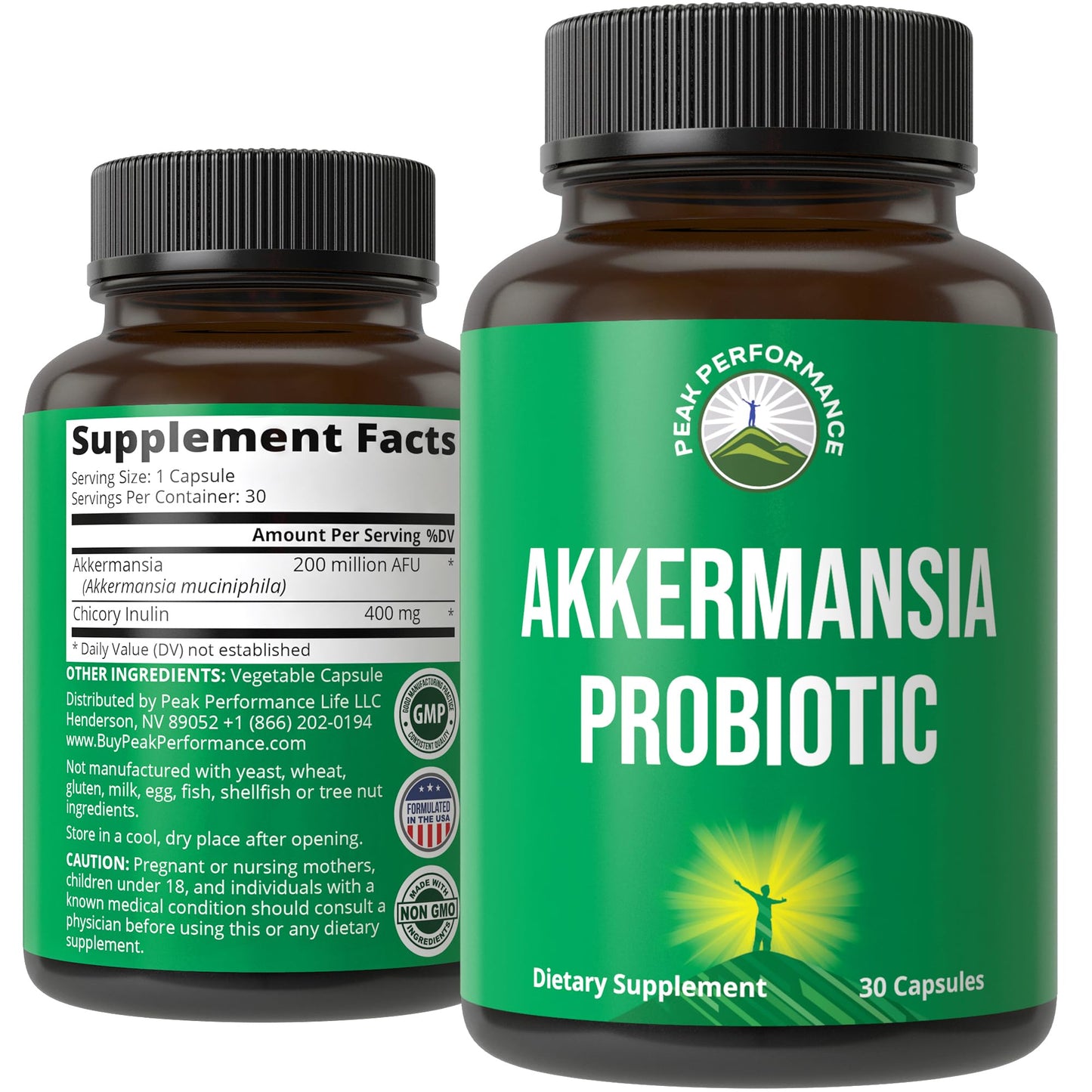 Peak Performance Akkermansia Probiotic to Increase GLP-1 Production 30 Capsules