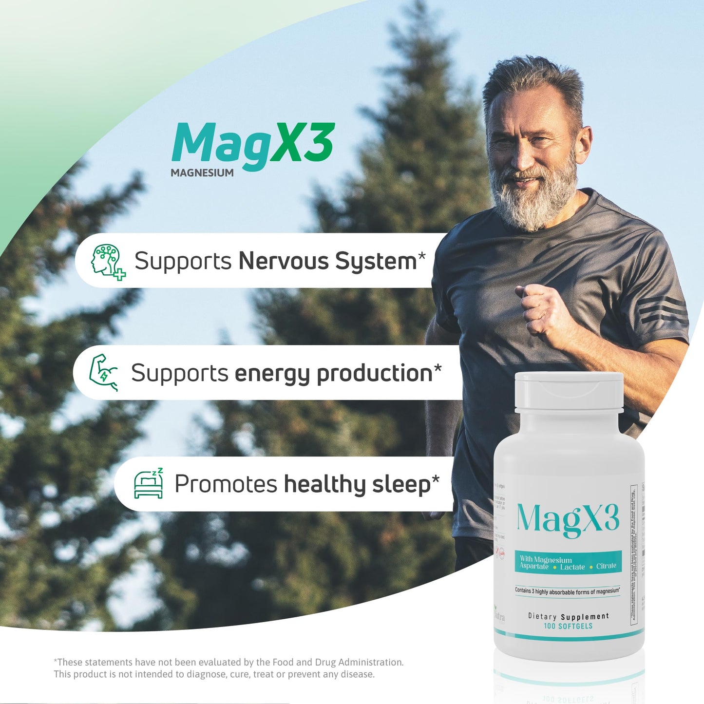 Nutra Nutrition Magnesium Citrate Complex 400 mg Triple Magnesium Softgel 100 Count