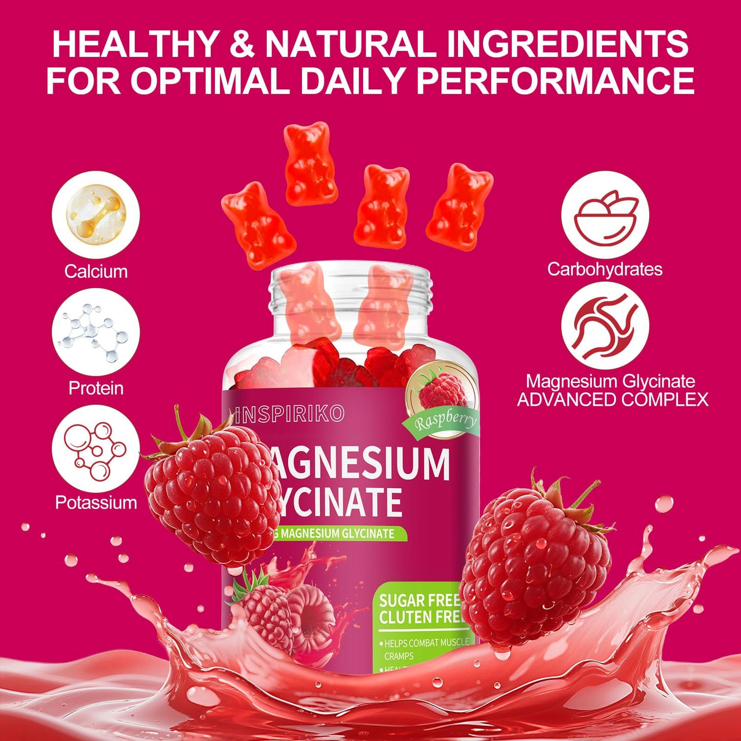 Inspiriko Magnesium Glycinate Gummies 60 Count