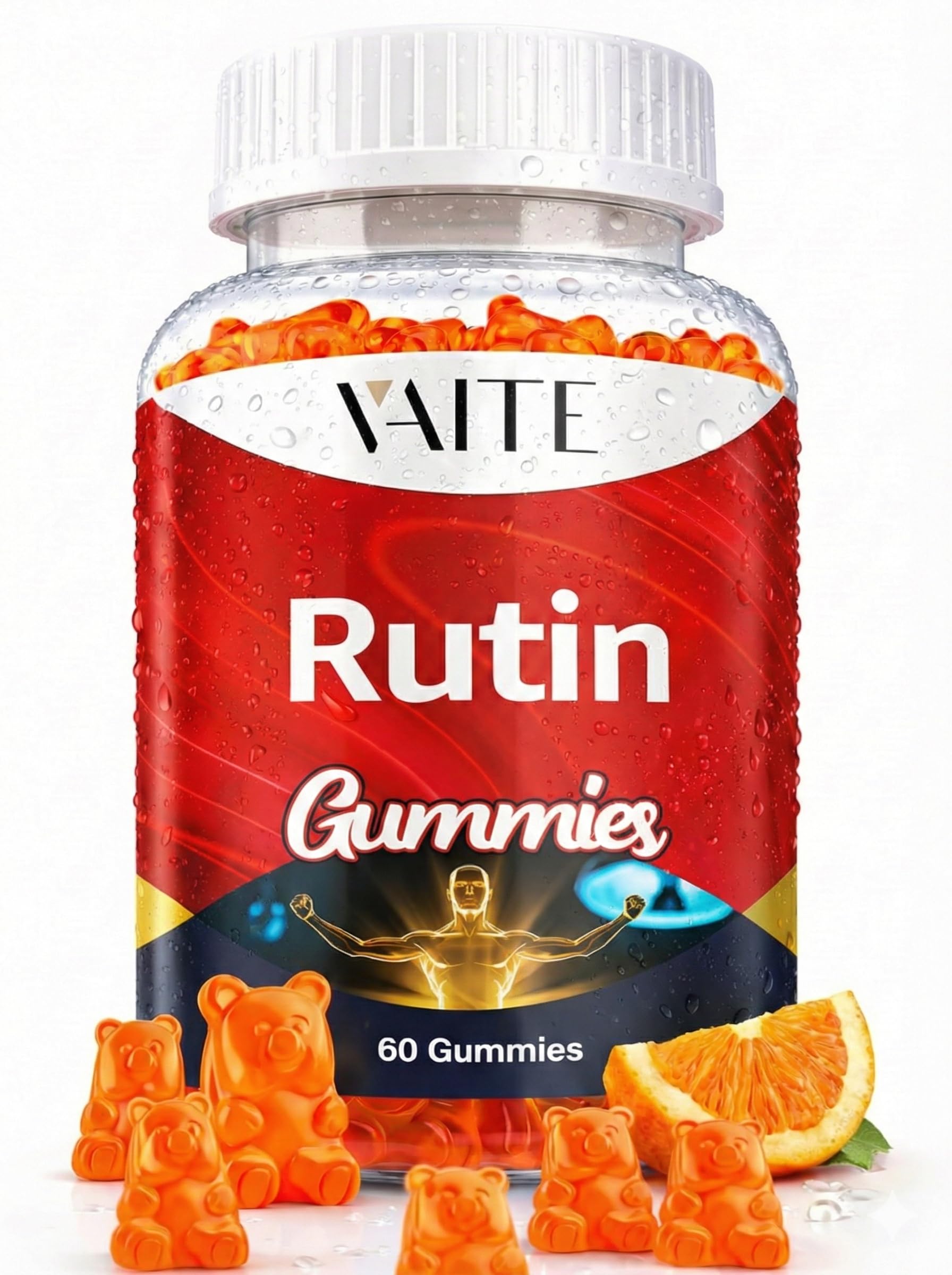 VAITE Rutin Supplement 500mg - Sophora Japonica Extract with Bioflavonoids - Antioxidant & Wellness Chewables for Daily Use - Plant-Based Flavonoid Complex - Supports General Well-Being - 60 Vegan Gummies