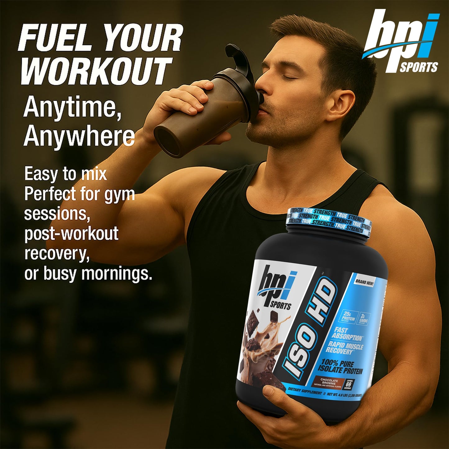 BPI Sports ISO HD Isolate Protein Powder – 100% Whey Isolate, 4.9 Pound