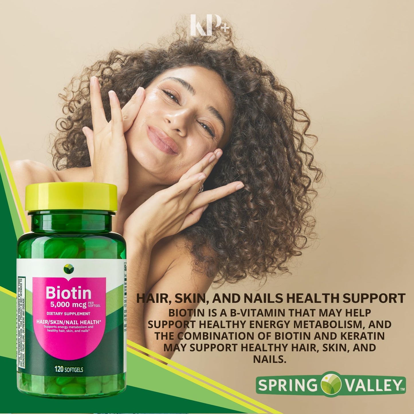 KP+ Biotin 5,000 mcg Softgels, 240 Count