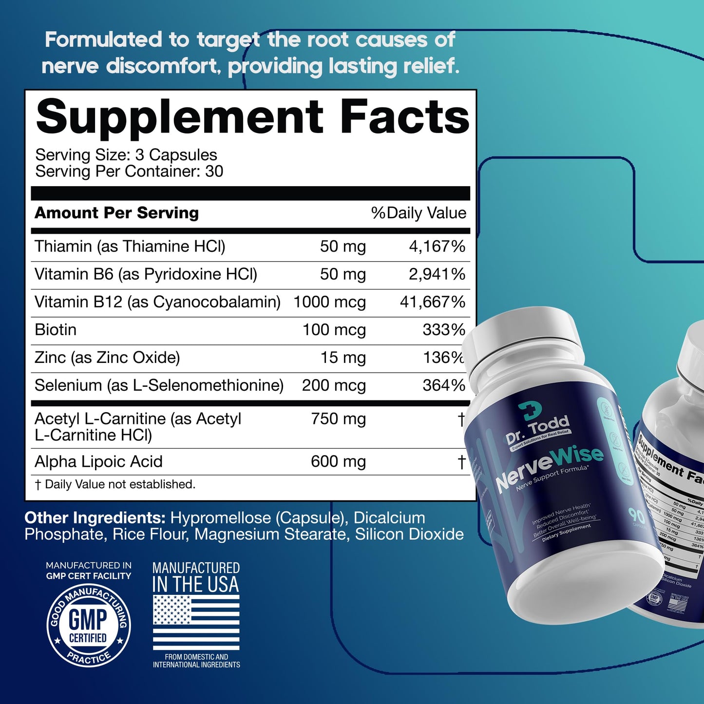 Dr. Todd NerveWise Nerve Support Supplement Capsule 90 Count