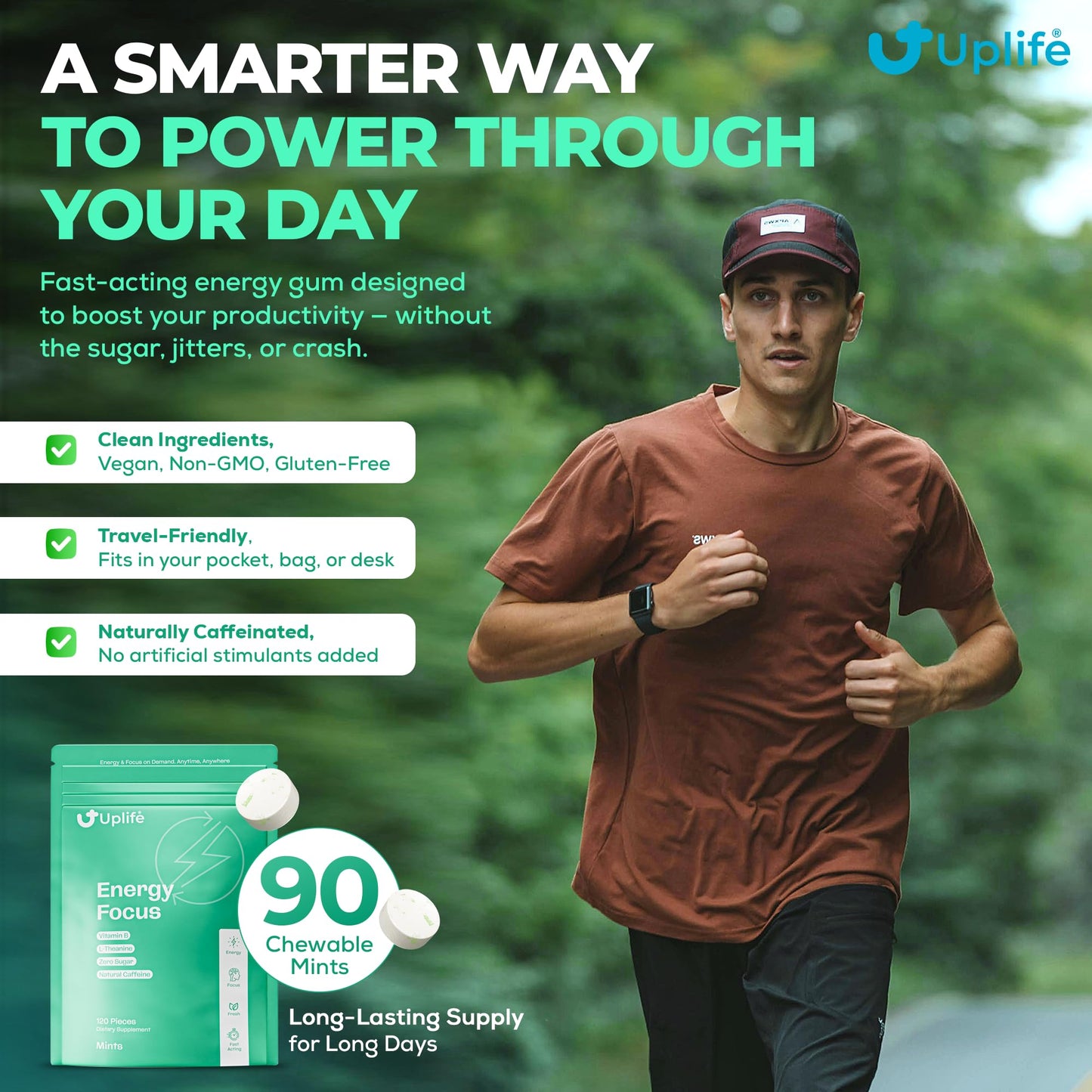 UPLIFE Energy and Focus Mint Chewables 120 Count