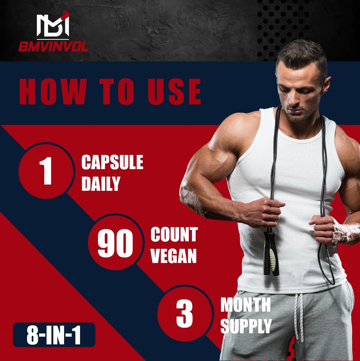 BMVINVOL Horny Goat Weed for Men 90 Capsules