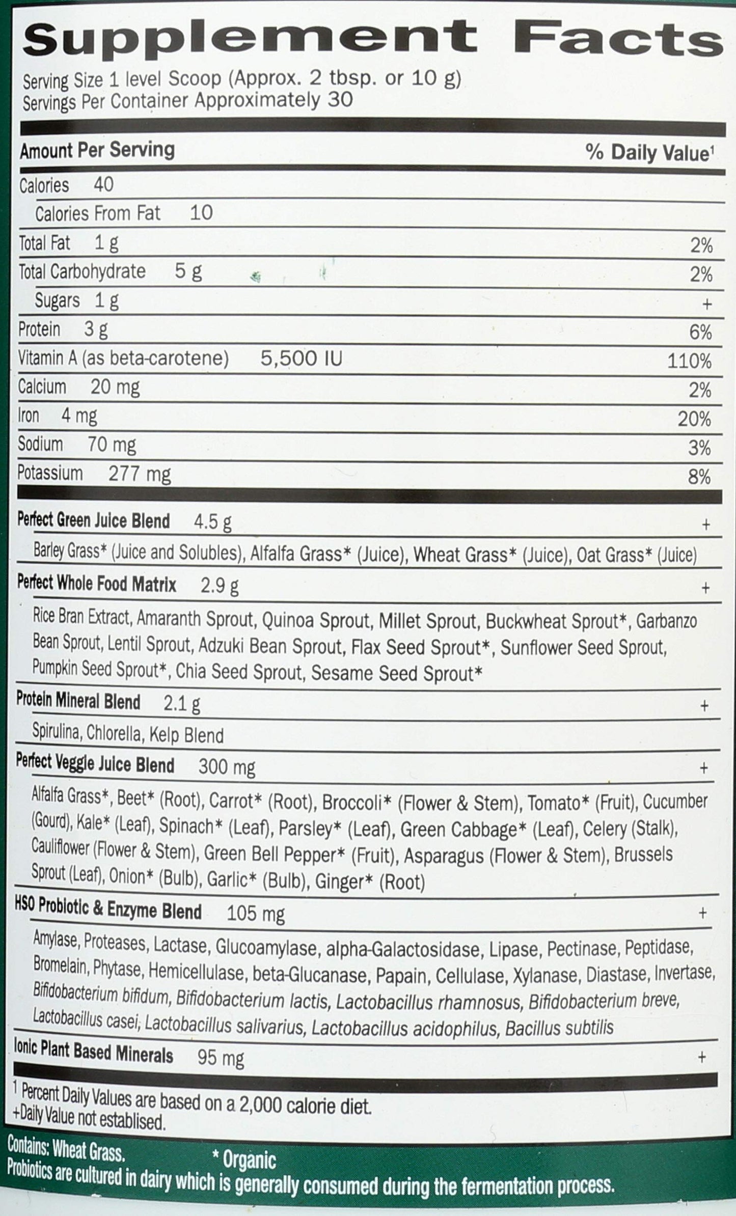 Garden of Life Perfect Food Powder 10.58 Ounce