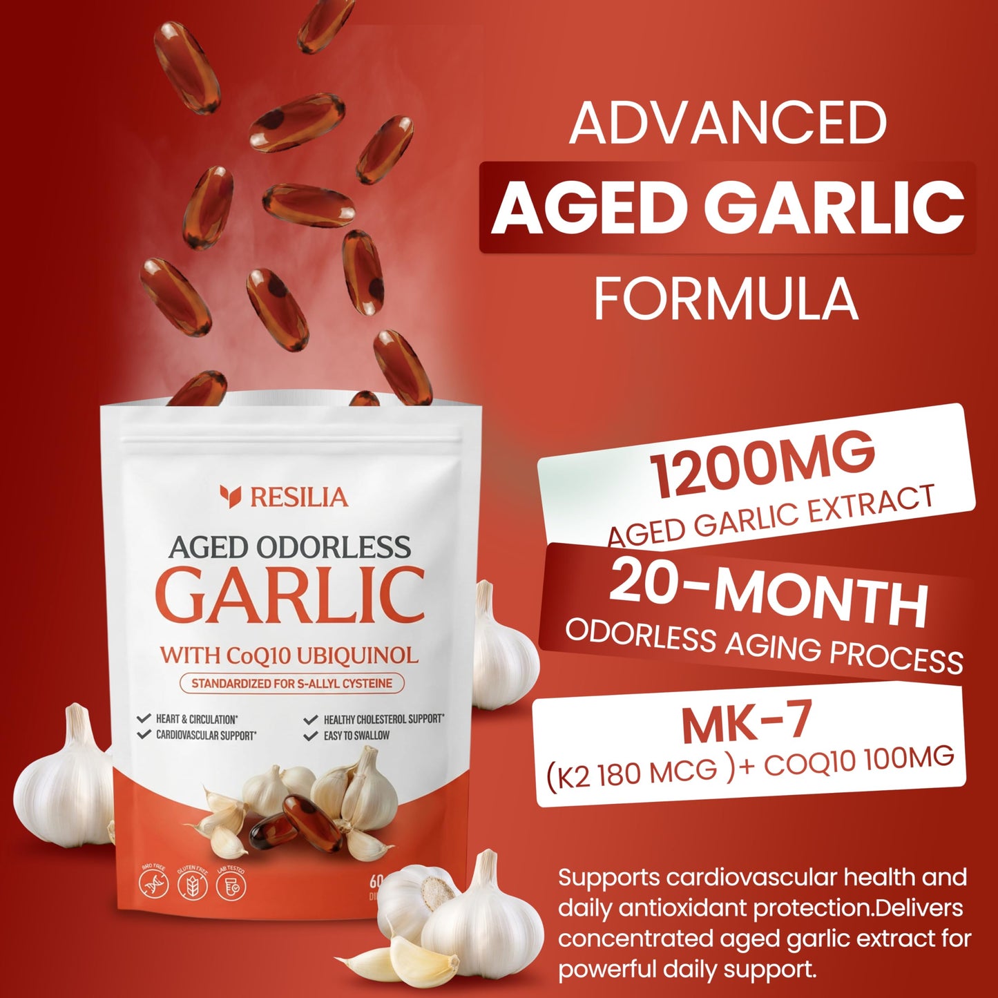 Resilia Oil Of Oregano Garlic Extract 600mg Softgels 60 Count